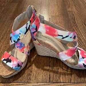 Adrienne Vittadini Strappy Espadrille Wedges